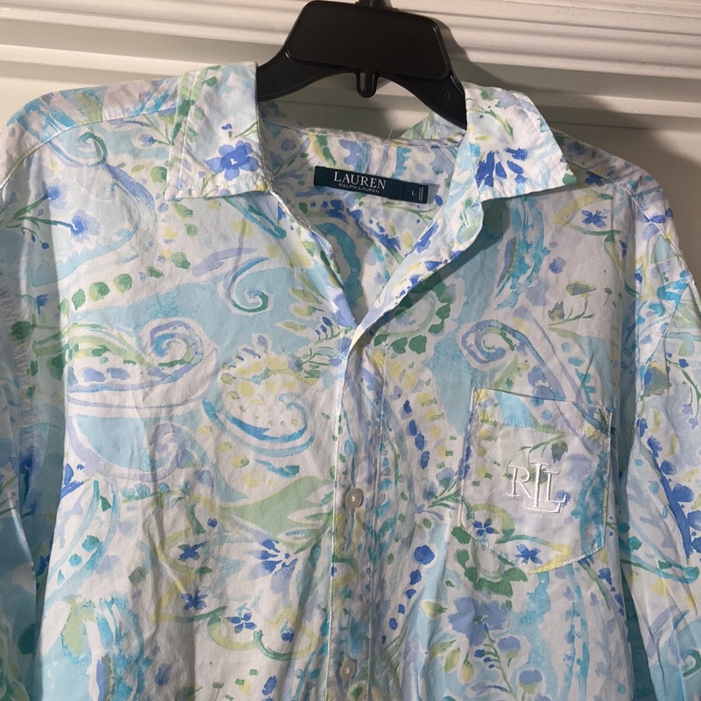 Ralph Lauren Lauren button down night shirt L - Picture 2 of 7